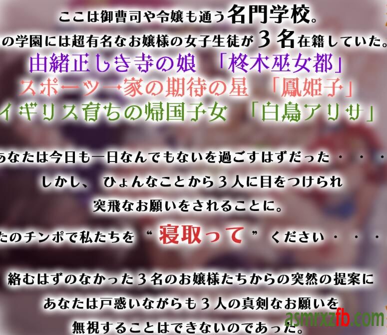 RJ01135907 学園のご令嬢3人娘は婚約者と別れるために貴方の子どもをみたい3806 作者:ASMR小站机器人 帖子ID:5235 